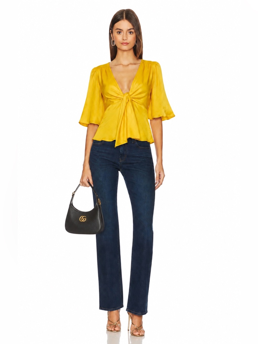 ZARA Knotted Satin Blouse